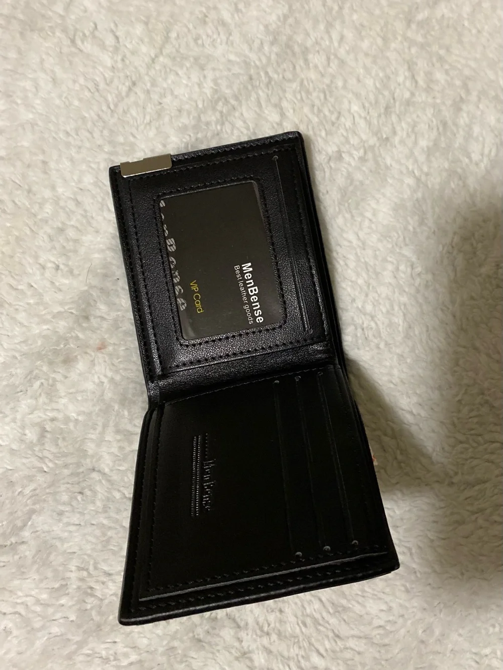 Black Leather Money Clip Wallet